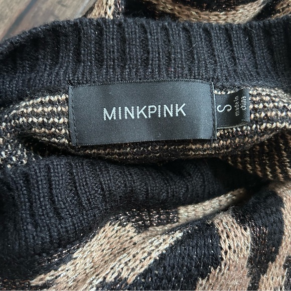 MINKPINK Leopard Print Long Sleeve Sweater Dress - Picture 5 of 6